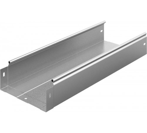 Металлический лоток неперфорированный 200х80х3000, толщ. 0,8 мм, гор. цинк, 313288  ЛНМЗТ-200х80х3000-0,8-ГЦ   Ostec