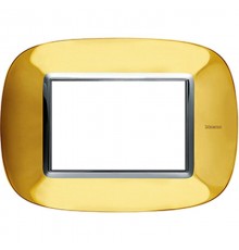 Axolute декоративные накладки в форме эллипса, глянцевые, цвет золото, на 3 модуля  HB4803OR  Legrand