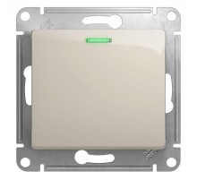 Glossa Молочный Выключатель 1-клавишный с подсветкой, сх.1а, 10AX  GSL000913  SE