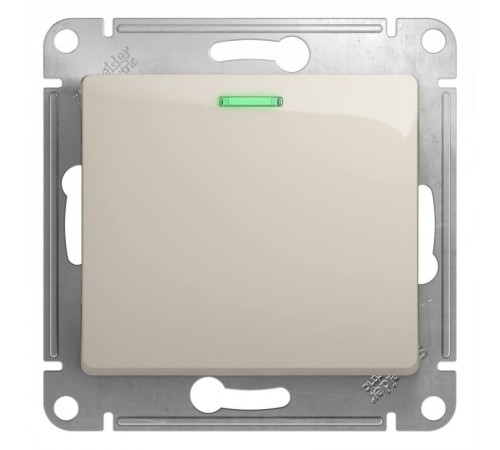 Glossa Молочный Выключатель 1-клавишный с подсветкой, сх.1а, 10AX  GSL000913  SE