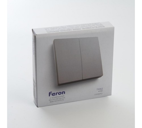 Выключатель дистанционного управления 230V 500W двухклавишный, TM82, серебро  41720  FERON