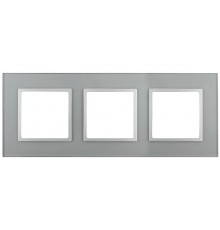 14-5103-03 Рамка на 3 поста, стекло, Эра Elegance, алюминий+алюм  Б0034508  ЭРА