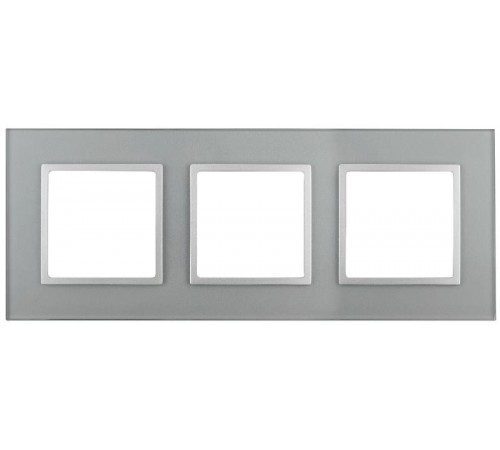 14-5103-03 Рамка на 3 поста, стекло, Эра Elegance, алюминий+алюм  Б0034508  ЭРА