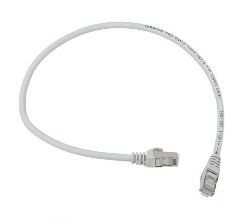 Патч-корд TERACOM PRO Cat.6 экранированный FTP оболочка LSZH серый (0,5м)  TRP-6FTP-LSH-05M-GY  EKF