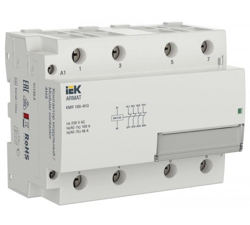 ARMAT Контактор модульный KMR 100А 230В AC 4НЗ  AR-KMR10-100-04-230  IEK