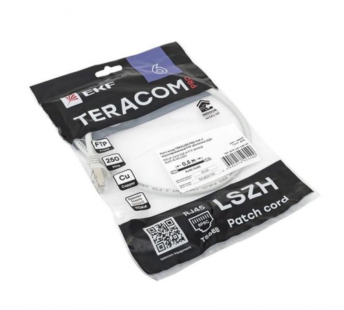 Патч-корд TERACOM PRO Cat.6 экранированный FTP оболочка LSZH серый (0,5м)  TRP-6FTP-LSH-05M-GY  EKF