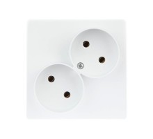 Simon 24 Белый Розекта 2х2К   2450457-030  Simon