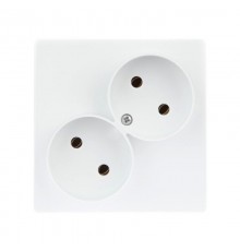 Simon 24 Белый Розекта 2х2К   2450457-030  Simon