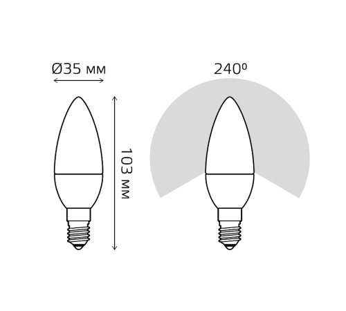 Лампа светодиодная Elementary Свеча 12W 950lm 6500K Е14 LED 1/10/100  33132  Gauss