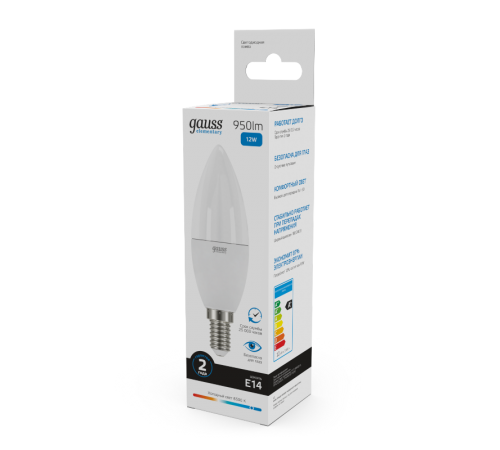 Лампа светодиодная Elementary Свеча 12W 950lm 6500K Е14 LED 1/10/100  33132  Gauss