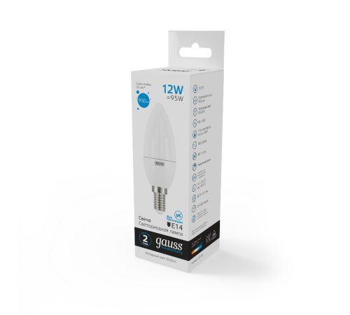 Лампа светодиодная Elementary Свеча 12W 950lm 6500K Е14 LED 1/10/100  33132  Gauss