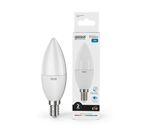 Лампа светодиодная Elementary Свеча 12W 950lm 6500K Е14 LED 1/10/100  33132  Gauss