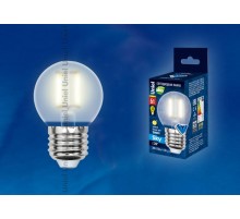 Лампа светодиодная LED-G45-6W/WW/E27/FR PLS02WH LED. "шар", мат. 3000К Серия Sky  UL-00000302  Uniel