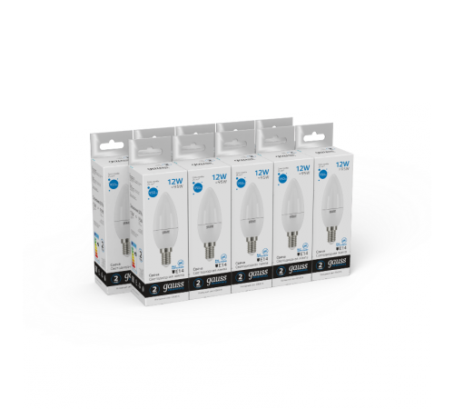 Лампа светодиодная Elementary Свеча 12W 950lm 6500K Е14 LED 1/10/100  33132  Gauss