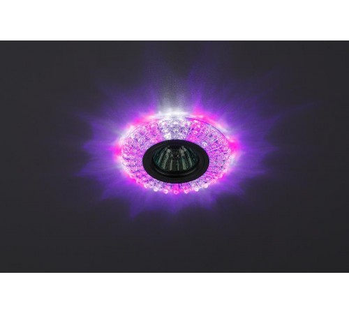 Светильник точечный встраиваемый DK LD2 MR16 7Вт GU5.3 прозрачный c белой и фиолетовой подсветкой  Б0019198  ЭРА
