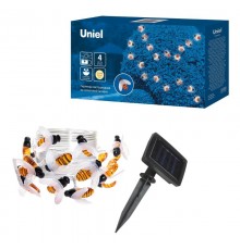 Садовая гирлянда на солн.батарее "Пчелки" USL-S-127/PT4000 BEES 20LED. 3000К 1*АА Ni-Mh акк в/к. IP44  UL-00004280  Uniel