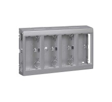 Simon Connect Дополнительный блок настенный на 4 S-модуля Сима Про, поверхностный монтаж, алюминий  SBC450-8  Simon