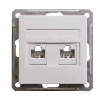 W59 Белый Розетка 2-ая ТЛФ + компьютерная 5е (RJ11+RJ45)  RSI-251TK5E-1-86  SE