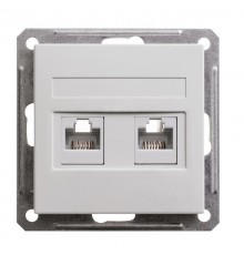 W59 Белый Розетка 2-ая ТЛФ + компьютерная 5е (RJ11+RJ45)  RSI-251TK5E-1-86  SE