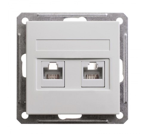 W59 Белый Розетка 2-ая ТЛФ + компьютерная 5е (RJ11+RJ45)  RSI-251TK5E-1-86  SE