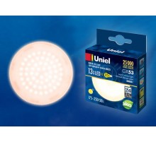 Лампа светодиодная LED-GX53-13W/WW/GX53/FR PLZ01WH LED, матовая. 3000K  UL-00003724  Uniel