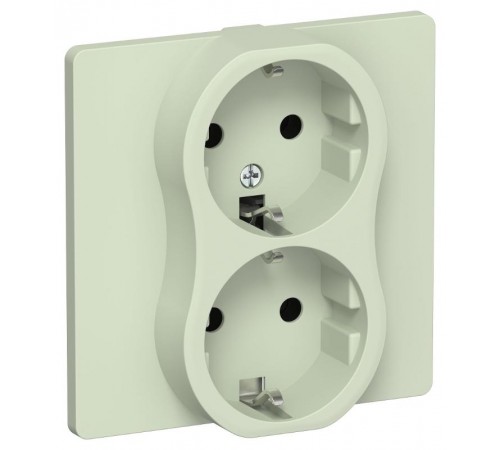 FLITE Розетка 2-ая с заземлением без шторок 16А РС12-0-К-ФлП панг  FI-R21C-16-K92  IEK