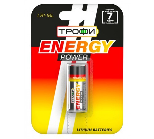 Батарейка щелочная (алкалиновая) LR1-1BL Б/т  Б0029643  ТРОФИ