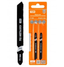 Пилки для электролобзика по металлу, HSS, 50х1,2 мм, прямой рез, T118A, 2 шт, "Рубин", TDM  SQ1089-0209  TDM