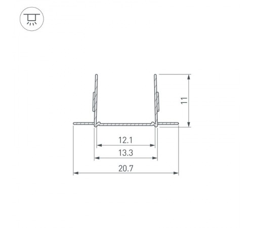 Профиль гибкий ARL-MOONLIGHT-1712-2x500 ANOD (arlight, Алюминий)  029420  Arlight