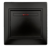 1-102-05 Intro Выключатель с подсветкой, 10А-250В, IP20, СУ, Plano, антрацит  Б0044561  Intro