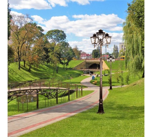 Светильник декоративный уличный PL638 3*60W 230V E27 650*570*2290мм, черное золото (столб)  11646  Feron