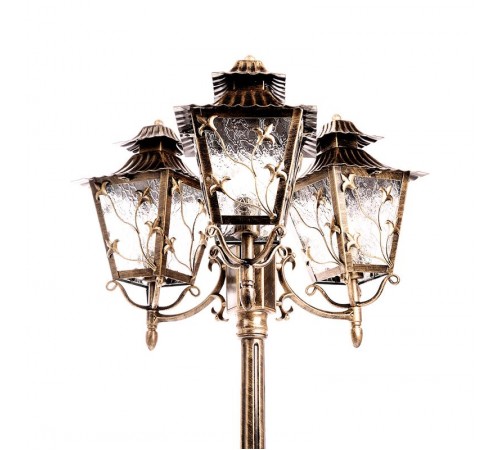 Светильник декоративный уличный PL638 3*60W 230V E27 650*570*2290мм, черное золото (столб)  11646  Feron