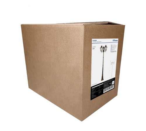 Светильник декоративный уличный PL638 3*60W 230V E27 650*570*2290мм, черное золото (столб)  11646  Feron