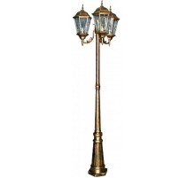Светильник садово-парковый PL158 3*60W 230V E27 630*630*2200мм черное золото (большой, столб 2М)  11326  FERON