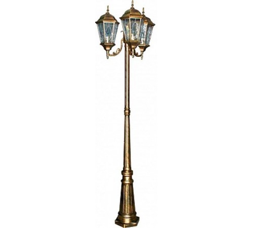 Светильник садово-парковый PL158 3*60W 230V E27 630*630*2200мм черное золото (большой, столб 2М)  11326  FERON