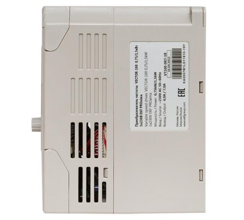 Преобразователь частоты 0,75/1,5кВт 1х230В VECTOR-100 EKF PROxima  VT100-0R7-1B  EKF
