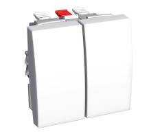 ПЕРЕКЛЮЧАТЕЛЬ 2X-КЛАВИШНЫЙ 16A БЕЛ R9003  ALB44056  Schneider Electric