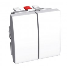 ПЕРЕКЛЮЧАТЕЛЬ 2X-КЛАВИШНЫЙ 16A БЕЛ R9003  ALB44056  Schneider Electric