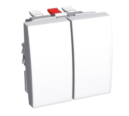 ПЕРЕКЛЮЧАТЕЛЬ 2X-КЛАВИШНЫЙ 16A БЕЛ R9003  ALB44056  Schneider Electric