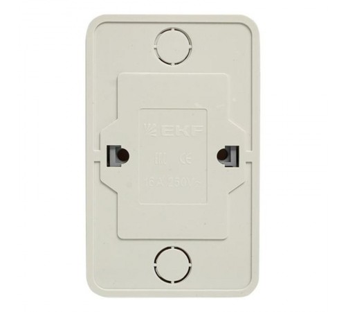 Рим Розетка 2-местная 16А с заземлением белая EKF  ENR16-128-10  EKF