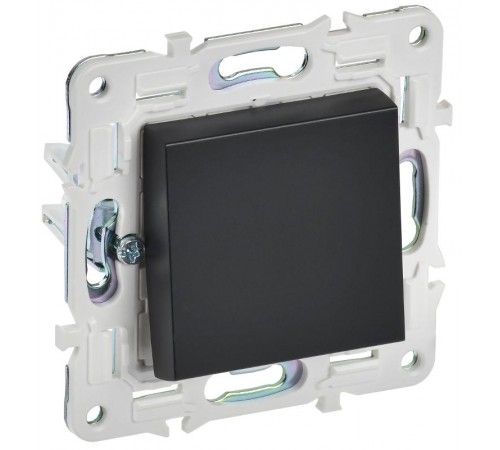 SKANDY Выключатель 1-клавишный проходной 10А SK-V02Bl черный  SK-V12-0-10-K02  IEK