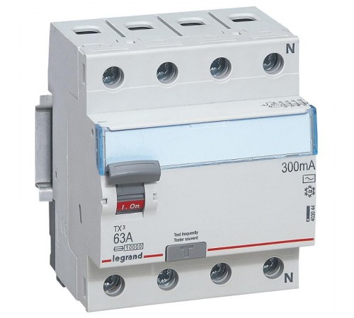 Выключатель дифференциальный (УЗО) TX3 4п 63А 300мА тип AC  403044  Legrand