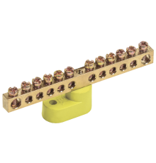 Шина PE "земля" на одном угловом изоляторе ШНИ-6х9-16-У1-Ж  YNN10-69-16C1-K05  IEK