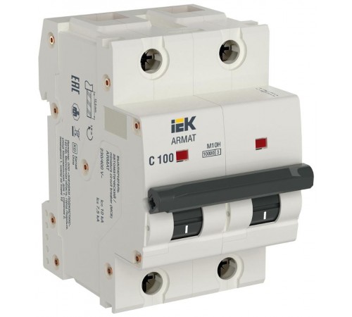 Автоматический выключатель двухполюсный M10H 2P C 100A ARMAT  AR-M10H-2-C100  IEK