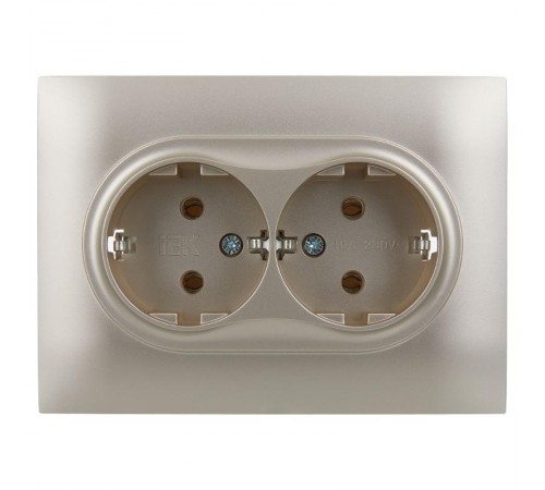 SKANDY Розетка 2-местная с з/к без з/ш 16А сб. SK-R08Sh шампань  SK-R21-16-K37-F  IEK