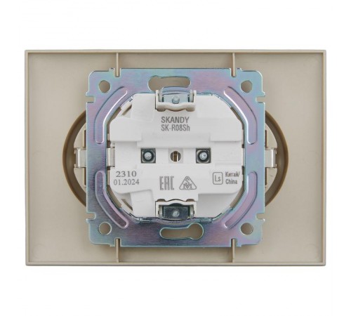SKANDY Розетка 2-местная с з/к без з/ш 16А сб. SK-R08Sh шампань  SK-R21-16-K37-F  IEK