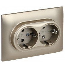 SKANDY Розетка 2-местная с з/к без з/ш 16А сб. SK-R08Sh шампань  SK-R21-16-K37-F  IEK
