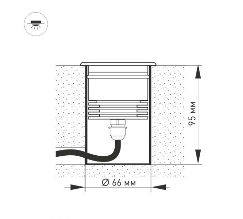 Светильник LTD-GROUND-TILT-R80-9W Warm3000 (SL, 60 deg, 230V)  024950  Arlight