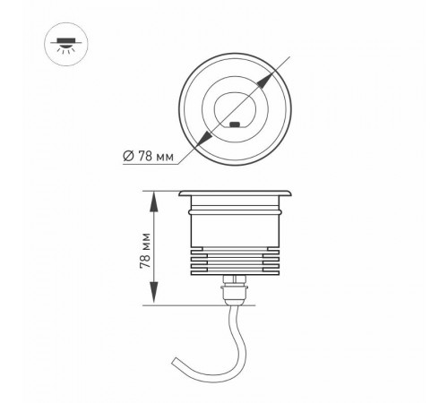 Светильник LTD-GROUND-TILT-R80-9W Warm3000 (SL, 60 deg, 230V)  024950  Arlight