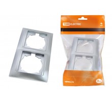 Рамка 2-х постовая горизонтальная серебр. металлик "Лама"   SQ1815-0230  TDM